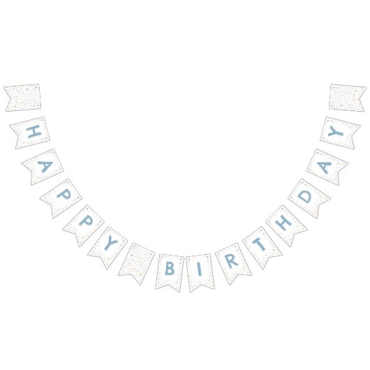 アンディ紙吹雪水色ドット束フラグ バンティングフラッグ (全)