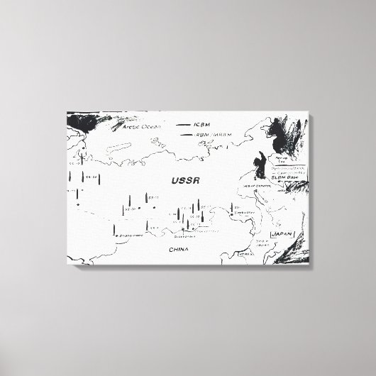 アンディ・ウォーホル – 東ソ連ミサイル基地の地図 キャンバスプリント (正面)