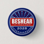 アンディ・ベシール for 大統領 2028 缶バッジ (正面)