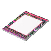 アンデスアステカトバル先住民幾何学的タイダイネオン ノートパッド (回転)