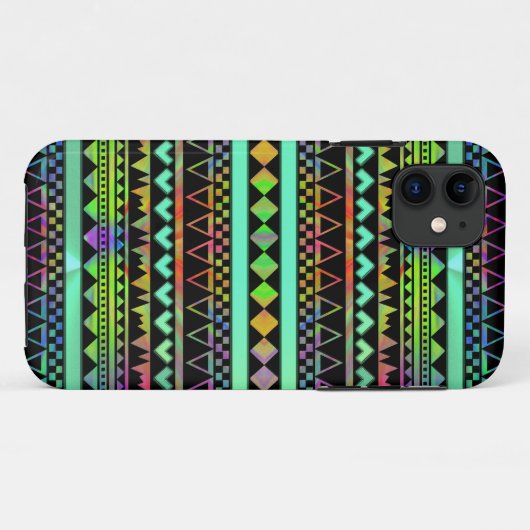 アンデスアステカトバル先住民幾何学的タイダイネオン Case-Mate iPhoneケース (裏面(横))
