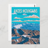 アンデスマウンテンズサウスアメリカトラベルアートヴィンテージ ポストカード (正面/裏面)
