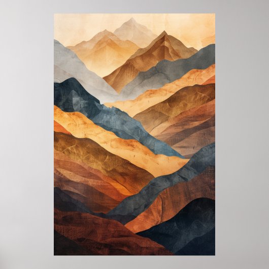 アンデス山脈：抽象芸術幾何学芸術 ポスター (正面)