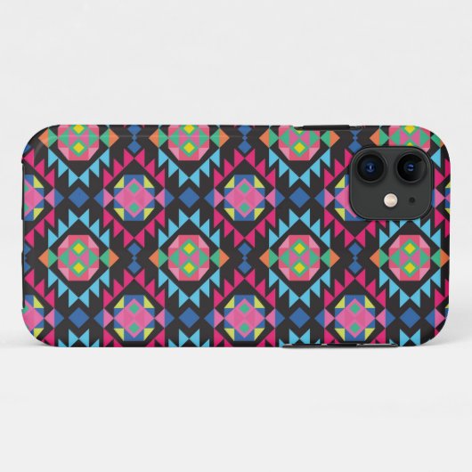 アンデス種族のアズテック派の幾何学的なヒップスターの三パターン Case-Mate iPhoneケース (裏面(横))