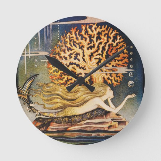 アンデルセン：リトル・マーメイドスケッチ ラウンド壁時計 (正面)