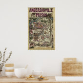 アンデルソンビル刑務所の内戦の地図 ポスター (キッチン)