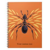 アントアート昆虫愛好家の炎オレンジ昆虫学 ノートブック (正面)