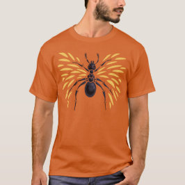 アントアート昆虫愛好家の炎オレンジ昆虫学 Tシャツ