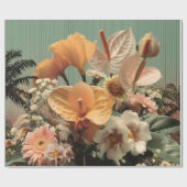 アントゥリウムと熱帯フローラの配置 ラッピングペーパー (フラット)