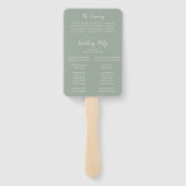 アントニアセージグリーンエレガントウェディングプログラム ハンドファン (裏面)