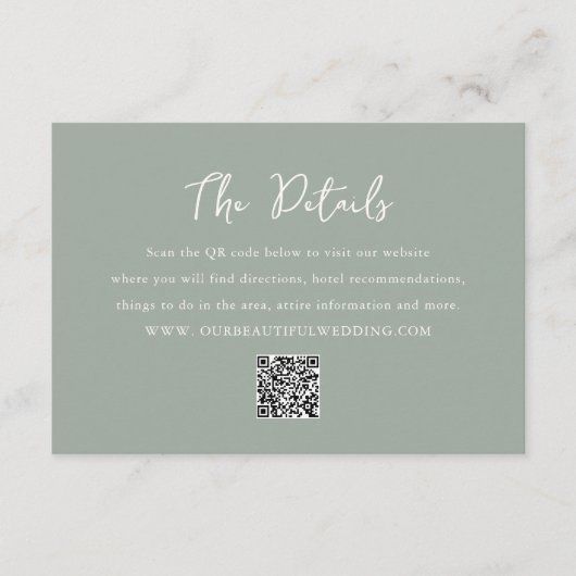 アントニアセージグリーンエレガントウェディング エンクロージャーカード (正面)