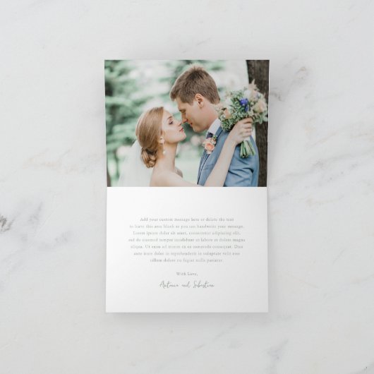 アントニアセージグリーンエレガントウェディング サンキューカード (内部)