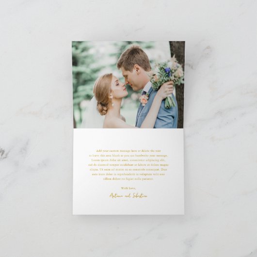 アントニアバターイエローエレガントウェディング サンキューカード (内部)