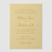 アントニアバターイエローエレガントウェディング ベラム紙招待状 (正面)