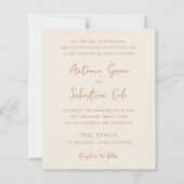 アントニア自然ニュートラルエレガントウェディング招待状 (正面)
