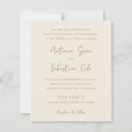 アントニア自然ニュートラルエレガントウェディング招待状