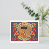 アントニオブランドスウィートバレンシアオレンジオレンジヴィンテージクレート ポストカード (スタンド正面)