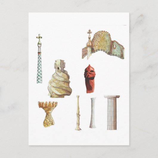 アントニオ・ガウディ。バルセロナ。スペイン.建築 ポストカード (正面)