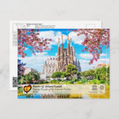 アントニガウディ – サグラダファミリア – 出生ファサード ポストカード (正面/裏面)