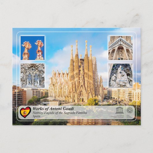 アントニガウディ – サグラダファミリア – 出生ファサード ポストカード (正面)