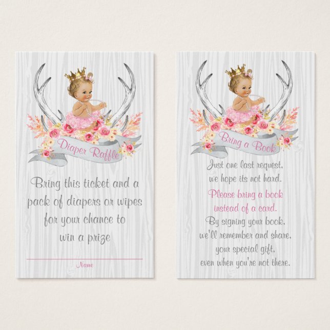 アントラーおむつラッフルチケットとブックカードを持ち込む (正面&裏面)