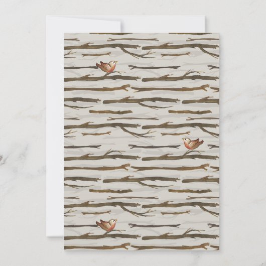 アントラーとウィグピースサインベビーシャワー招待状 招待状 (裏面)