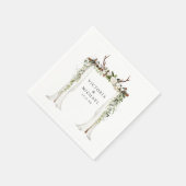 アントラーカントリー素朴ボホフローラモノグラム スタンダードカクテルナプキン (角)