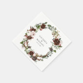 アントラーカントリー素朴ボホフローラモノグラム スタンダードカクテルナプキン (角)