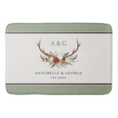 アントラーテラコッタセージ緑の植物性フローラショー バスマット (正面)