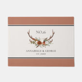 アントラーテラコッタセージ緑植物学フローラ ドアマット (正面)