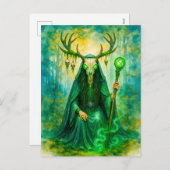 アントラーマスクを持つ神秘的なケルトの薬液 シーズンポストカード (正面/裏面)