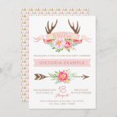 アントラーワイルドワントライバルファースト誕生日招待状 招待状 (正面/裏面)