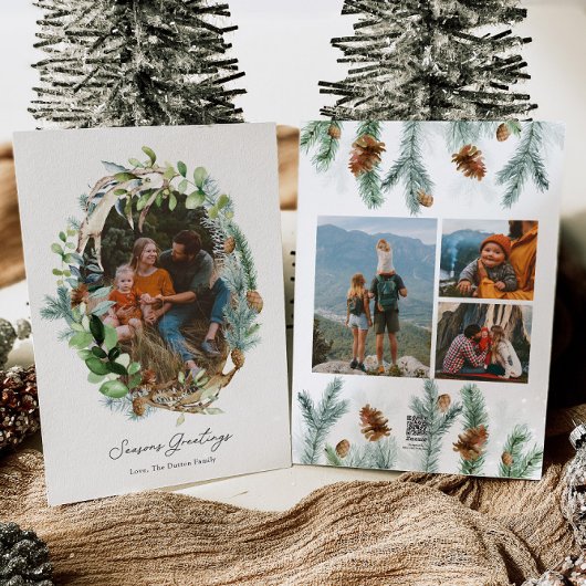 アントラー素朴クリスマスカード招待状 シーズンカード