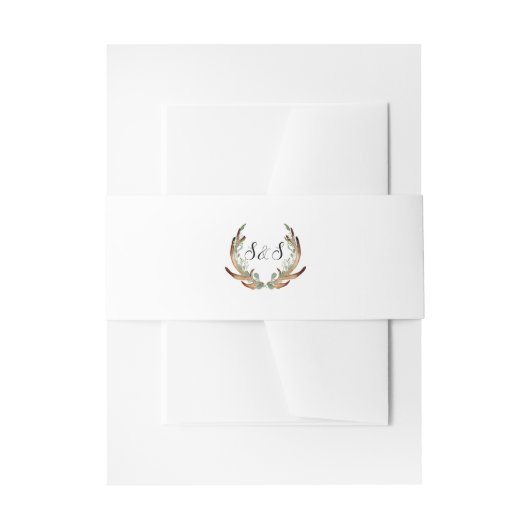 アントラ素朴ーの水彩画 |イニシャル | 結婚s 招待状ベリーバンド (正面例)