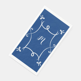 アントワネットネイビーブルーエレガントエンブレムフィリグリー