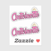 アントワネットピンク名x2ビニル シール (シート)