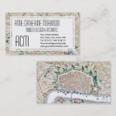 アントワープの地図作成の旧式な地図 名刺 (正面/裏面)