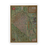 アントワープの地図， 'Civitates Orbis Terrarum'より マグネット (縦)