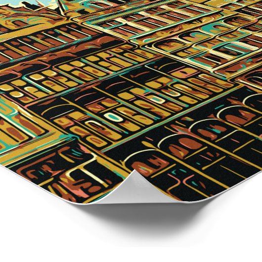 アントワープグロートマルクトイラストレーションベルギー ポスター (角)