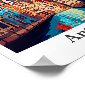 アントワープベルギービンテージトラベルポートレート ポスター (角)