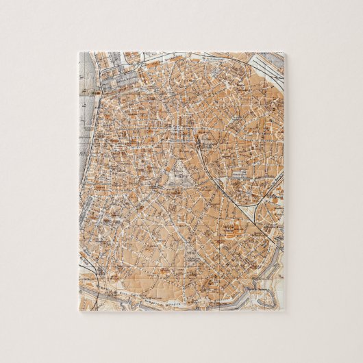 アントワープベルギー(1905年)のヴィンテージの地図 ジグソーパズル (縦)