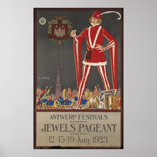 アントワープヴィンテージ旅行ポスターアドレトロプリント ポスター (正面)