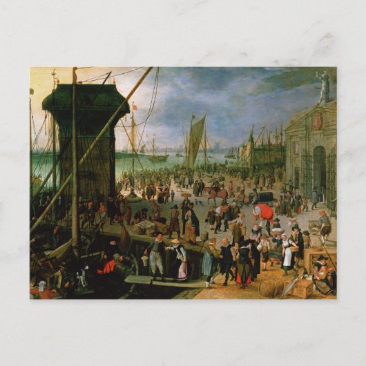 アントワープ港の眺め ポストカード (正面)