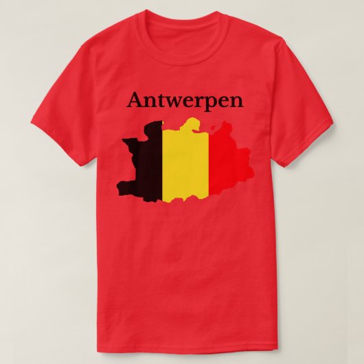 アントワープ県の地図ベルギー Tシャツ (デザイン正面)