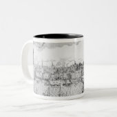 アントワープ1549年の市街地図 ツートーンマグカップ (正面左)
