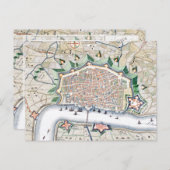 アントワープ，アントワープ – ベルギーアンティークの地図 ポストカード (正面/裏面)