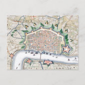 アントワープ，アントワープ – ベルギーアンティークの地図 ポストカード (正面)