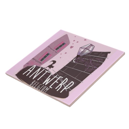 アントワープ，ベルギー旅行ポスター タイル (側面)