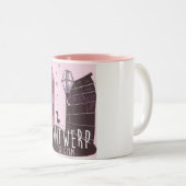 アントワープ,ベルギー旅行ポスター ツートーンマグカップ (正面右)