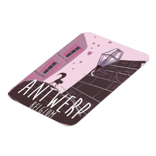 アントワープ，ベルギー旅行ポスター マグネット (左側)